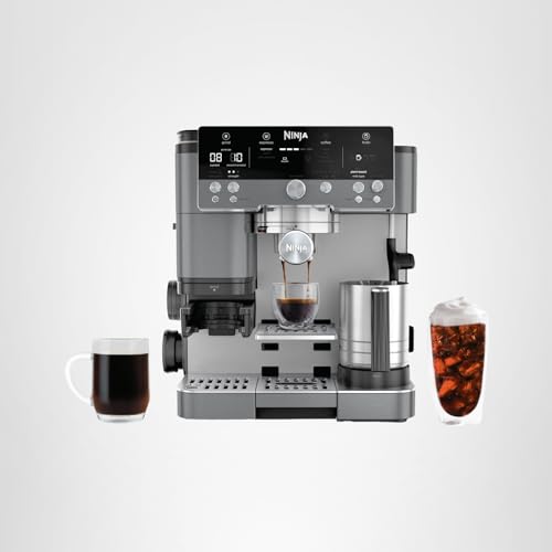 Ninja Luxe Café 3-in-1 Espresso, Drip Coffee and Cold Brew Machine | Integrated Coffee Grinder, Milk Frother, Assisted Tamper & Built-In Espresso Accessory Storage | Stainless Steel | ES601