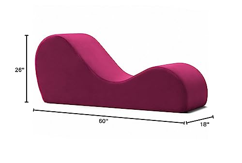 Avana Sleek Chaise Lounge for Yoga, Stretching, Relaxation-Made in The USA, 60D x 18W x 26H Inch, Ink Blue