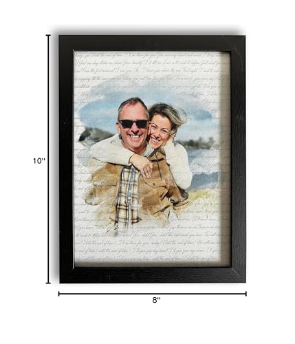 Personalized Song Lyrics Wall Art - Custom Wedding Photo Couples - First Anniversary Wedding Gift for Him or Her - Wedding Song Lyrics - 1 Year Gift for Wife or Husband - Canvas board and Framed