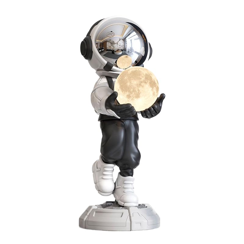 Astronaut Statue, Spaceman Sculpture, Home Decor Sculpture, Cool Metal mask Decoration, Large Spaceman Figurine Decoration