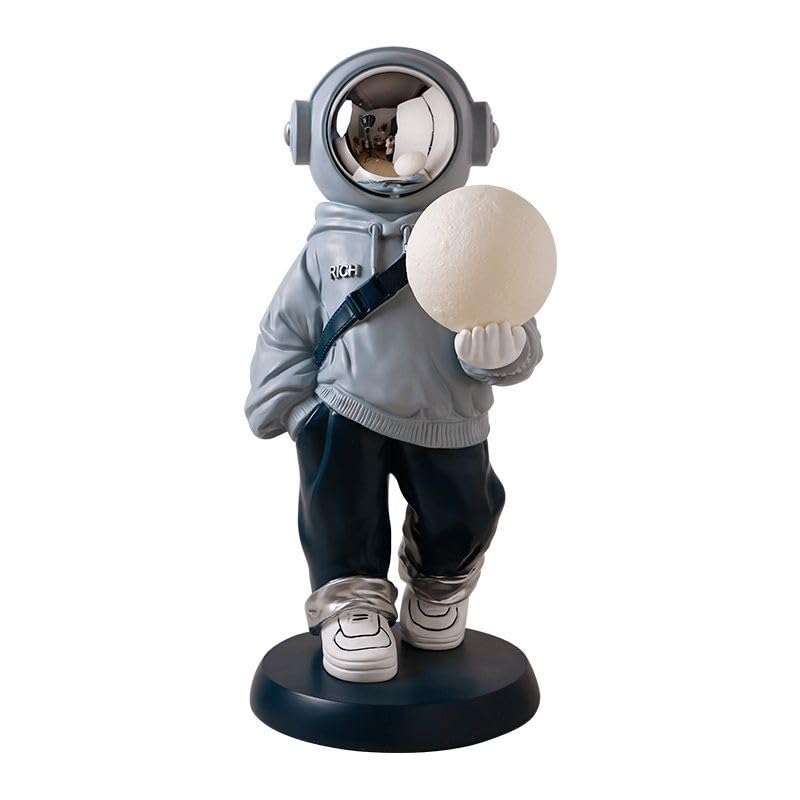 Astronaut Statue, Spaceman Sculpture, Home Decor Sculpture, Cool Metal mask Decoration, Large Spaceman Figurine Decoration
