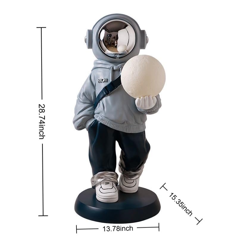 Astronaut Statue, Spaceman Sculpture, Home Decor Sculpture, Cool Metal mask Decoration, Large Spaceman Figurine Decoration