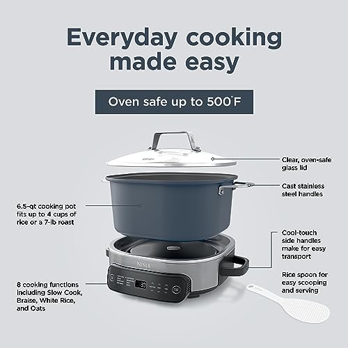 Ninja® 12-in-1 PossibleCooker™ PLUS | 8.5-qt - Sous Vide & Proof Multi-Cooker | Slow Cooker, Dutch Oven & More | Glass Lid & Integrated Spoon | Nonstick | Oven Safe Pot to 500°F | Black | MC1010