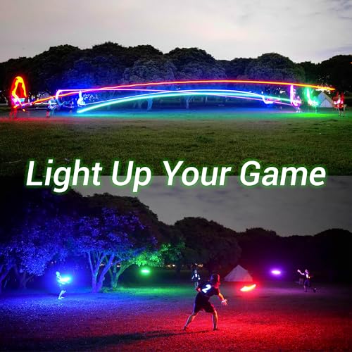TOSY Flying Disc - 108 RGB Multicolor or 36 Monocolor LEDs, Super Bright, Smart Modes, Cool Valentine Easter Gift, Camping Toy for Kid/Teen/Adult, Auto Light Up, Rechargeable, Waterproof, 175g