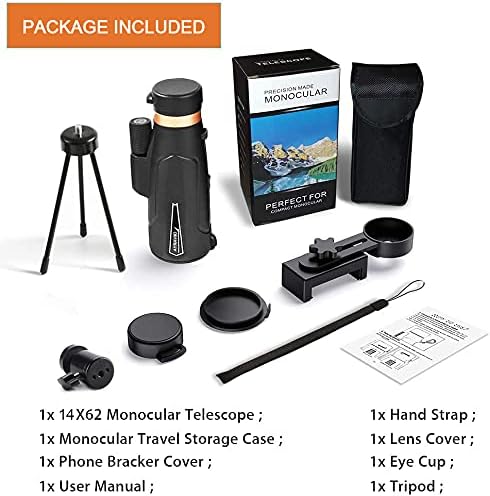 Birthday Gifts for Men Dad Husband Him Young, 12x60 Powerful Monocular Telescope with Phone Adapter & Tripod, SMC & BAK4 Prism, for Fathers Day, Hiking Gifts for Outdoors Lover