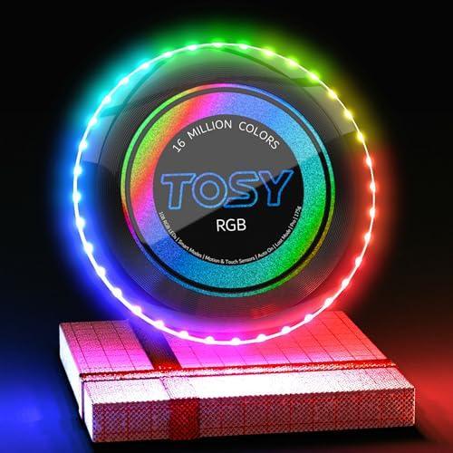 TOSY Flying Disc - 108 RGB Multicolor or 36 Monocolor LEDs, Super Bright, Smart Modes, Cool Valentine Easter Gift, Camping Toy for Kid/Teen/Adult, Auto Light Up, Rechargeable, Waterproof, 175g - Unique Gift Market