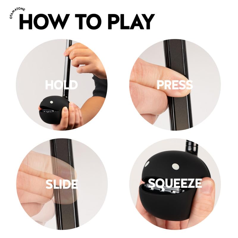 Otamatone Japanese Electronic Musical Instrument Portable Music Synthesizer from Japan by Maywa Denki Studio Award Winning, Educational Fun Gift for Children, Teens & Adults - Black
