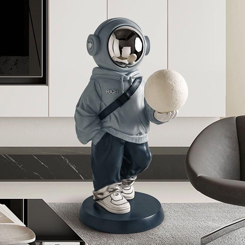 Astronaut Statue, Spaceman Sculpture, Home Decor Sculpture, Cool Metal mask Decoration, Large Spaceman Figurine Decoration