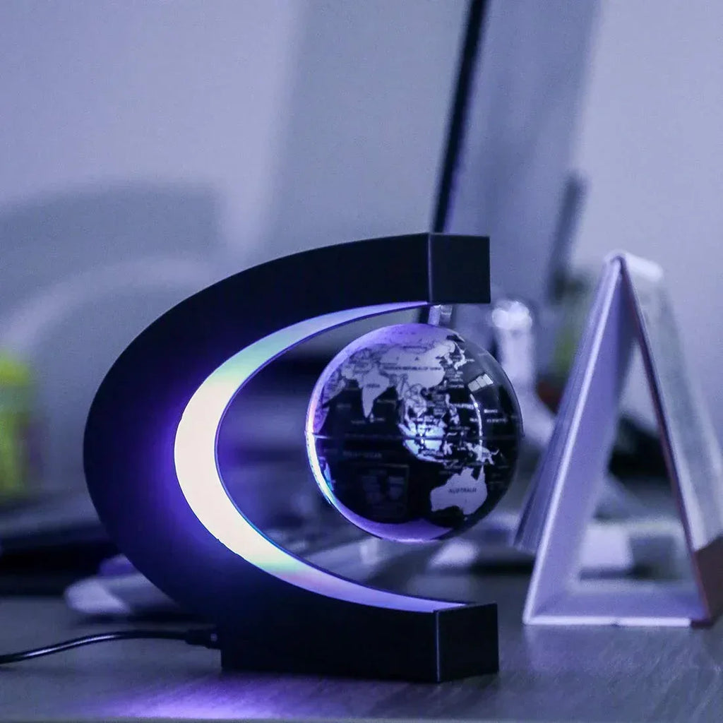 Magnetic Levitating Globe with LED Light, Cool Tech Gift for Men Father Boys and Girls , Birthday Gifts for Kids, Floating Globes World Desk Gadget Decor in Office Home/Display Frame Stand - Unique Gift Market