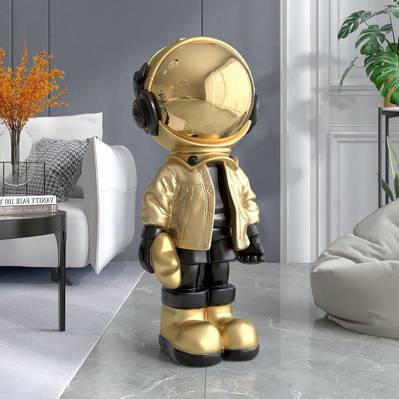 Astronaut Statue, Spaceman Sculpture, Home Decor Sculpture, Cool Metal mask Decoration, Large Spaceman Figurine Decoration