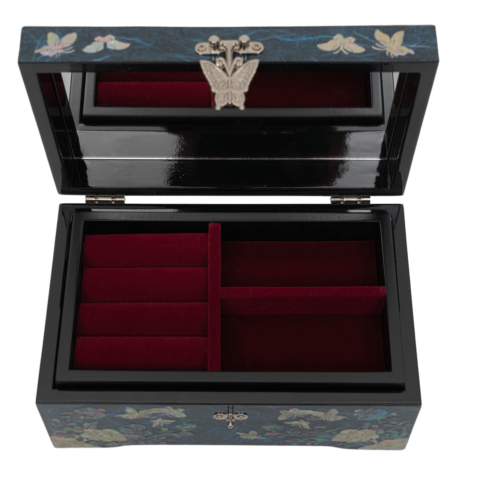 February Mountain Mother of Pearl Box Unique Gifts Red Jewelry Box Engagement Anniversary Christmas Birthday gifts for women who have everything Mom Wife Girlfriend Sister Grandmother Teacher
