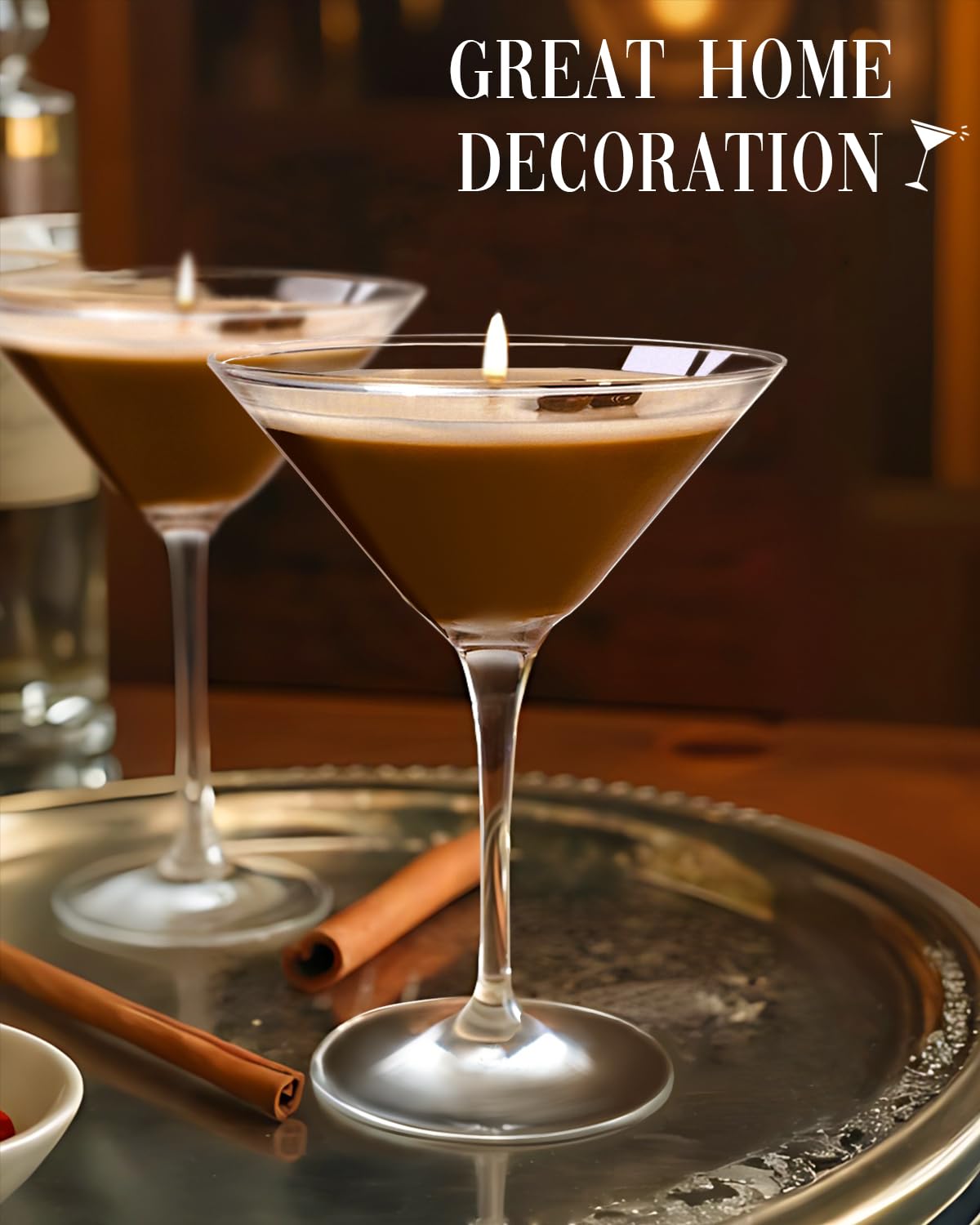 2 Pack Martini Coffee Candles Gifts for Women, Scented Candles Unique Gifts for Women,Funny Cute Cool Cereal Soy Wax Candles for Home, Bedroom,Coffee Bar Scented for Christmas, Birthday