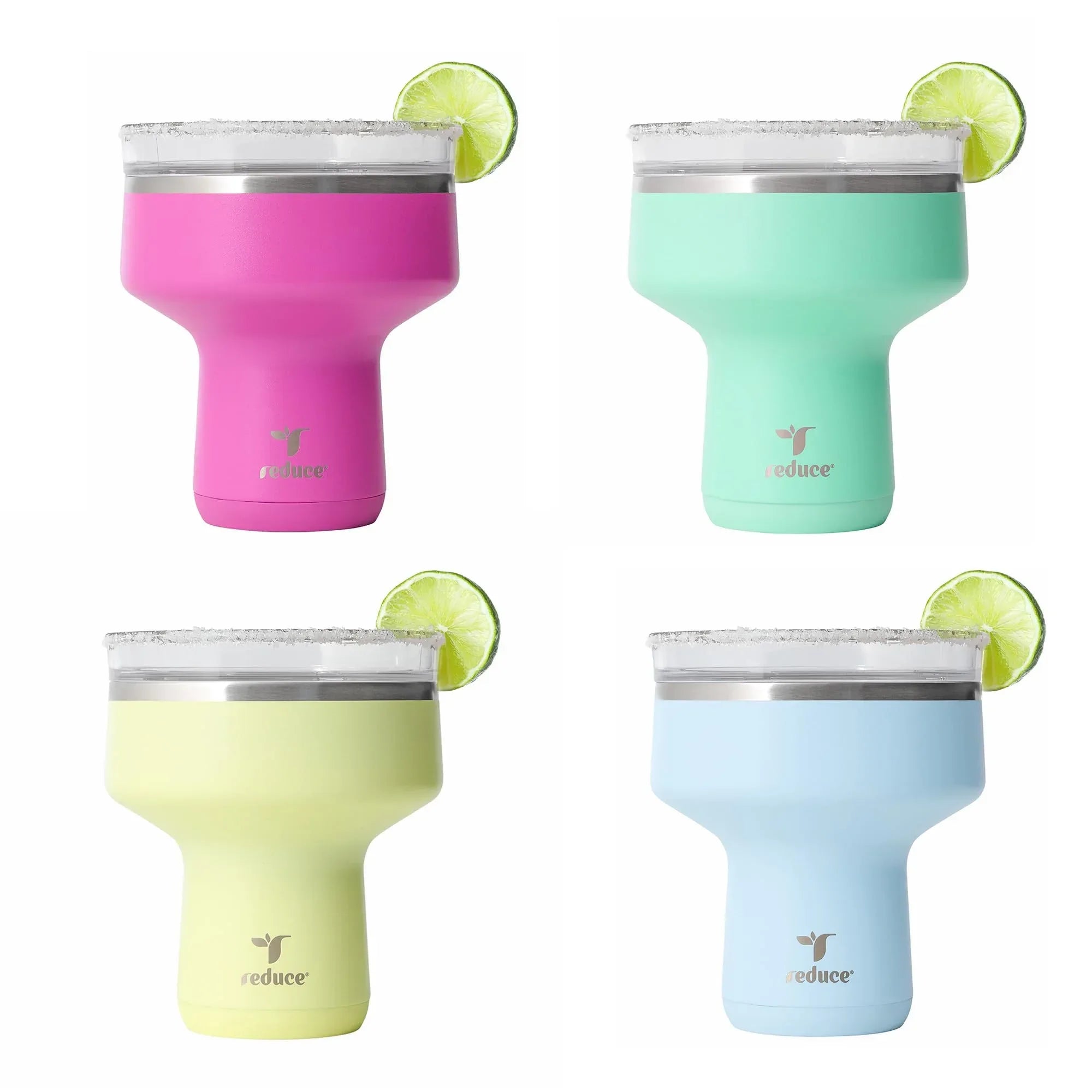 REDUCE Saltini 16 oz Cocktail Tumbler - Insulated Margarita Tumbler with Lid - Keeps Drinks Cold for 10 Hours - 360 Sippable Martini Glass Alternative - Shatterproof, Perfect for Parties - Sea Glass - Unique Gift Market