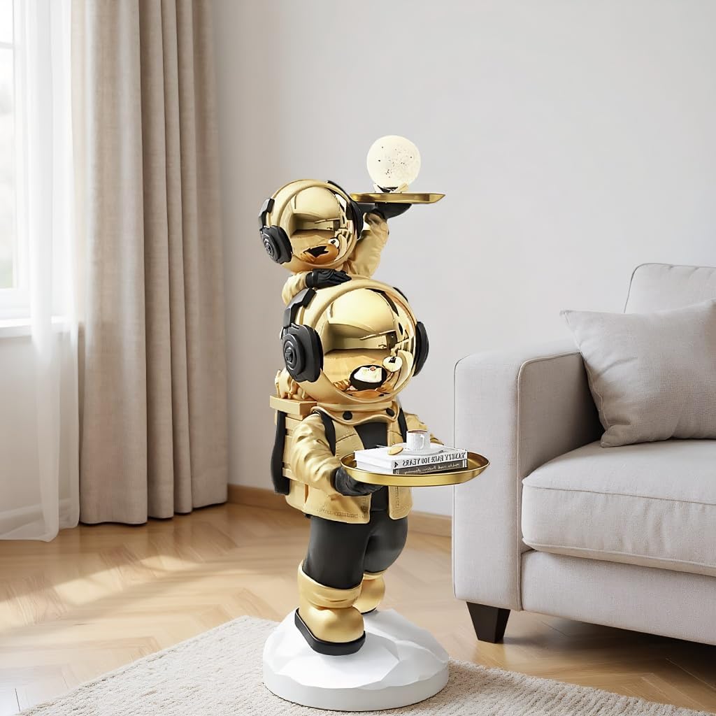 Astronaut Statue, Spaceman Sculpture, Home Decor Sculpture, Cool Metal mask Decoration, Large Spaceman Figurine Decoration