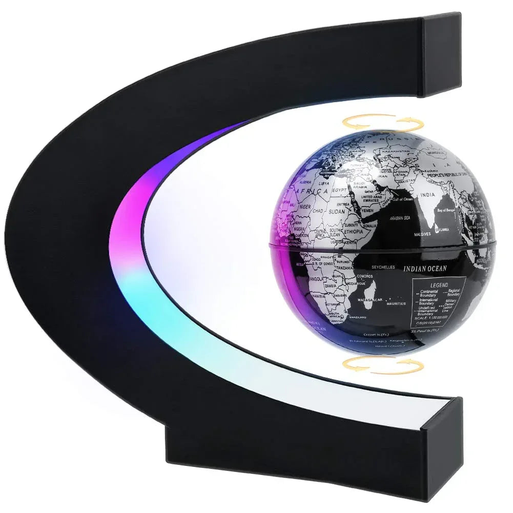 Magnetic Levitating Globe with LED Light, Cool Tech Gift for Men Father Boys and Girls , Birthday Gifts for Kids, Floating Globes World Desk Gadget Decor in Office Home/Display Frame Stand - Unique Gift Market