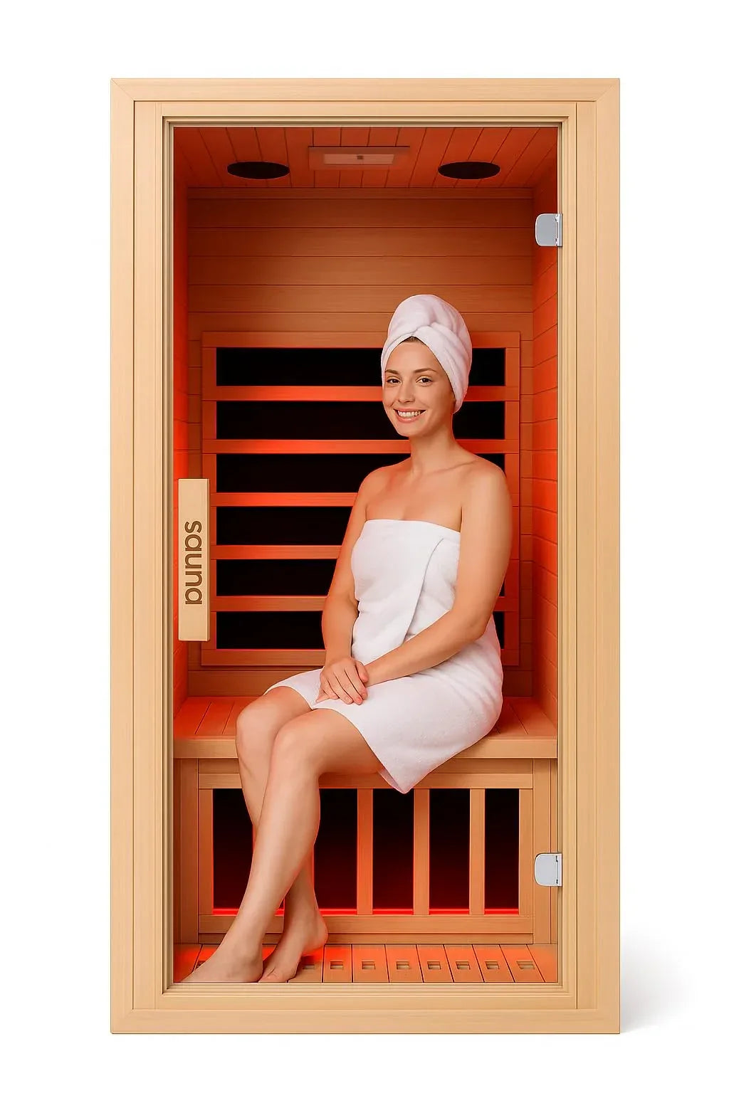 Far Infrared Sauna for 1 Person - 1050W Fast Heating, Canadian Hemlock Wood Home Sauna with Bluetooth Speaker, Chromotherapy & Oxygen Ionizer Easy Assembly Indoor Sauna for Relaxation, Detox, Home Gym - Unique Gift Market