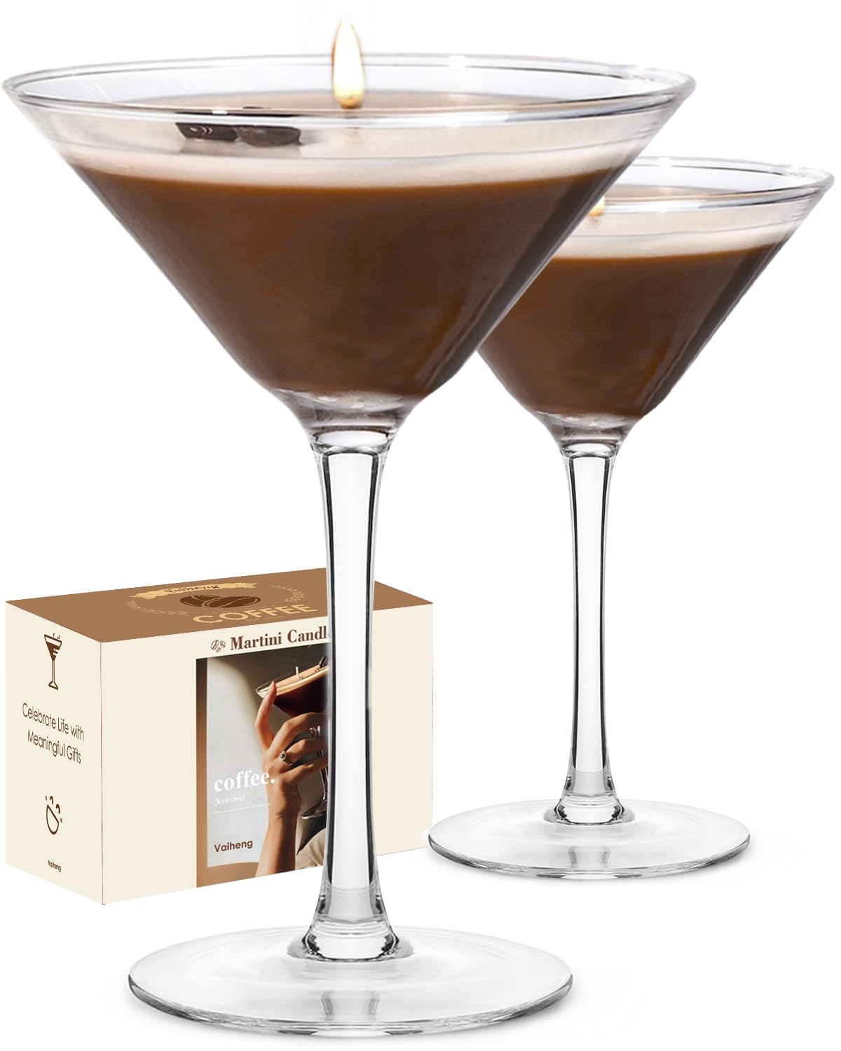 2 Pack Martini Coffee Candles Gifts for Women, Scented Candles Unique Gifts for Women,Funny Cute Cool Cereal Soy Wax Candles for Home, Bedroom,Coffee Bar Scented for Christmas, Birthday