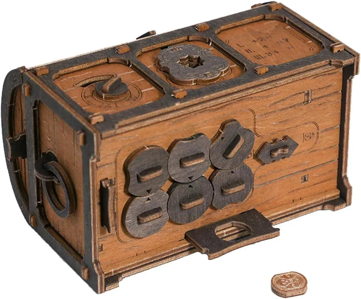 WOODEN.CITY Treasure Chest Puzzle Box for Adults – 3D Wooden Puzzles Mystery Box Brain Teaser & Escape Room Game with Secret Opening (165 Pieces, Gift Idea) - Unique Gift Market