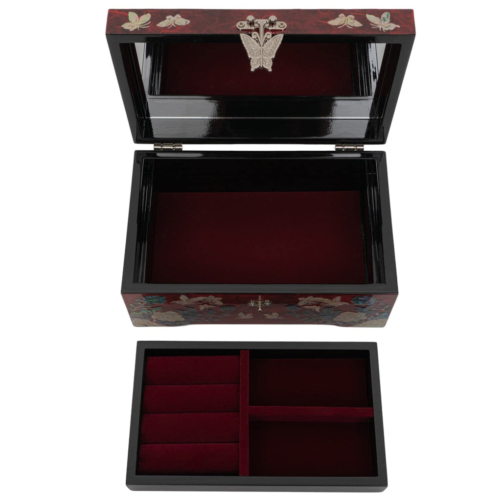 February Mountain Mother of Pearl Box Unique Gifts Red Jewelry Box Engagement Anniversary Christmas Birthday gifts for women who have everything Mom Wife Girlfriend Sister Grandmother Teacher