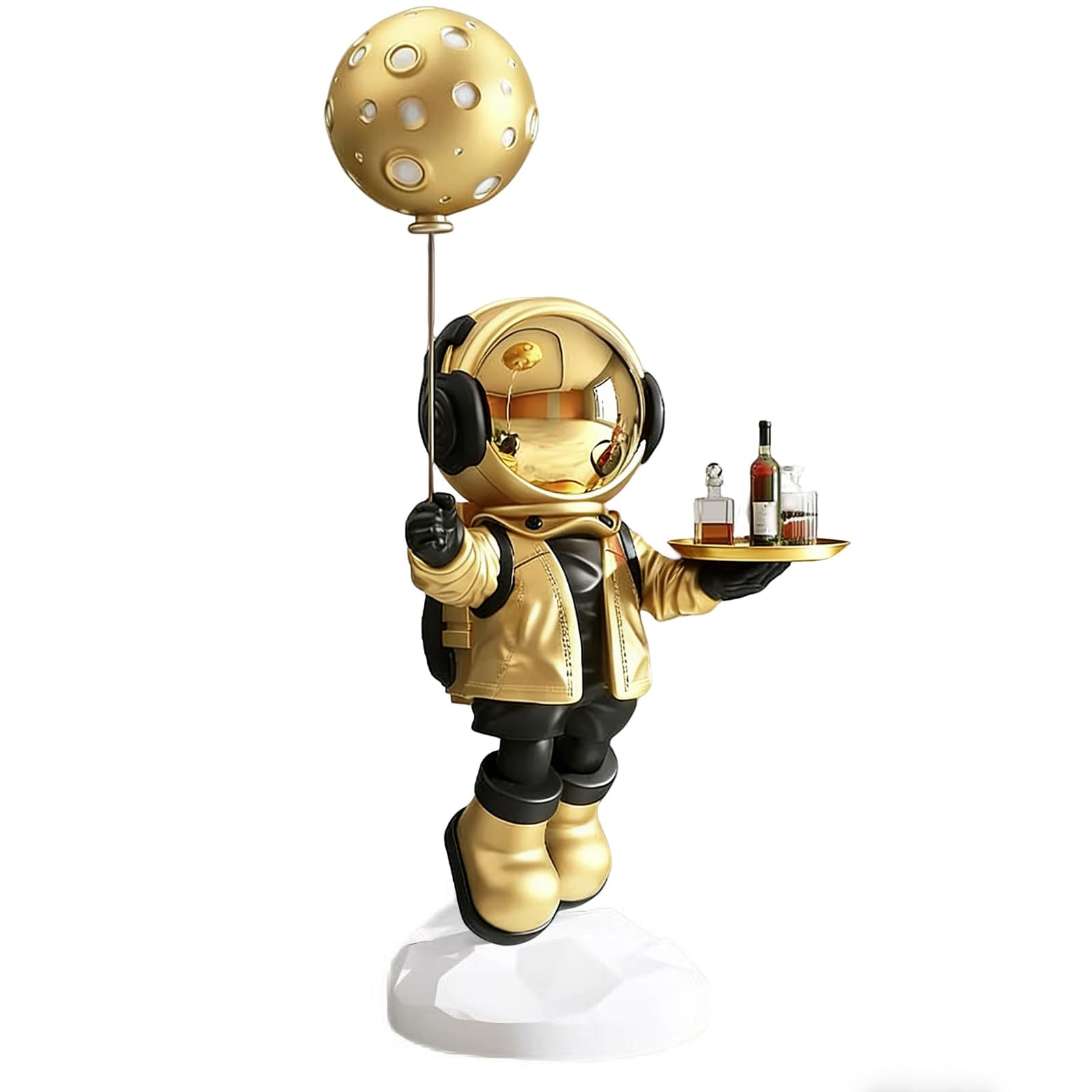 Astronaut Statue, Spaceman Sculpture, Home Decor Sculpture, Cool Metal mask Decoration, Large Spaceman Figurine Decoration