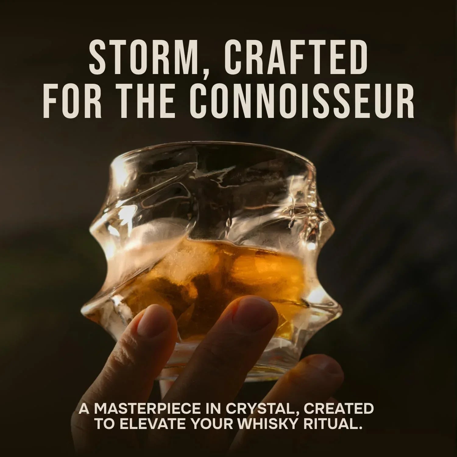 TSUKIGLASS® Storm Premium Japanese Crystal Whisky Glasses Set of 4 - Gift Ready Box, 100% Ultra Clarity Lead-Free Crystal, 10oz Tumblers for Bourbon, Scotch & Cocktails, Luxury Gift for Men - Unique Gift Market
