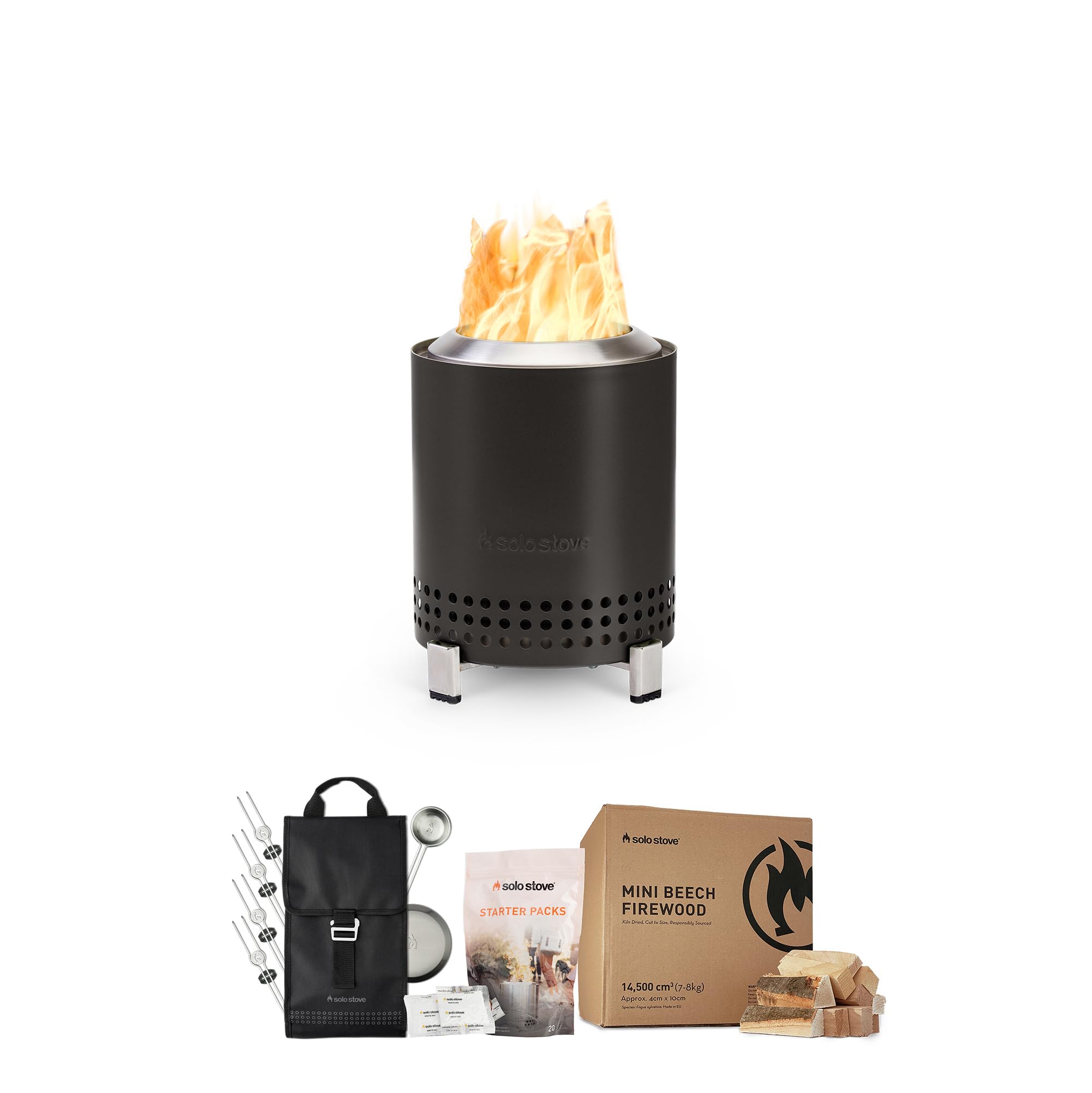 Solo Stove Mesa XL, 7 Inch Tabletop Fire Pit with Stand - Smokeless, Stainless Steel Fire Pit for Camping, Outdoor & Patio- Wood Burning or Pellet Fueled Portable Bonfire, 2.3lbs, Ash