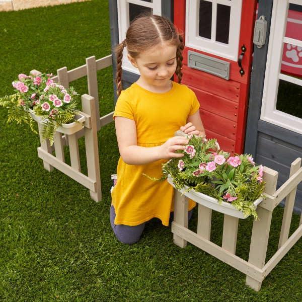KidKraft Riverscape Wooden Playhouse with Working Doorbell, Fence, Kitchen and Pet Door - Unique Gift Market