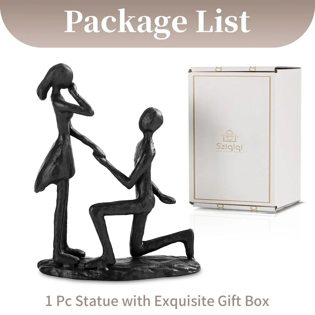 Sziqiqi Anniversary Wedding Gifts for Couple: 6th Anniversary Iron Gifts for Him Her Women Couples - 6 Year Wedding Gift for Christmas Valentines Birthday - Couple Dancing Figurines - Unique Gift Market