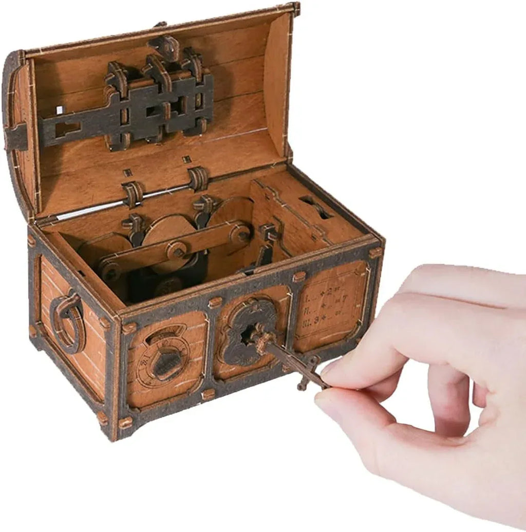 WOODEN.CITY Treasure Chest Puzzle Box for Adults – 3D Wooden Puzzles Mystery Box Brain Teaser & Escape Room Game with Secret Opening (165 Pieces, Gift Idea) - Unique Gift Market