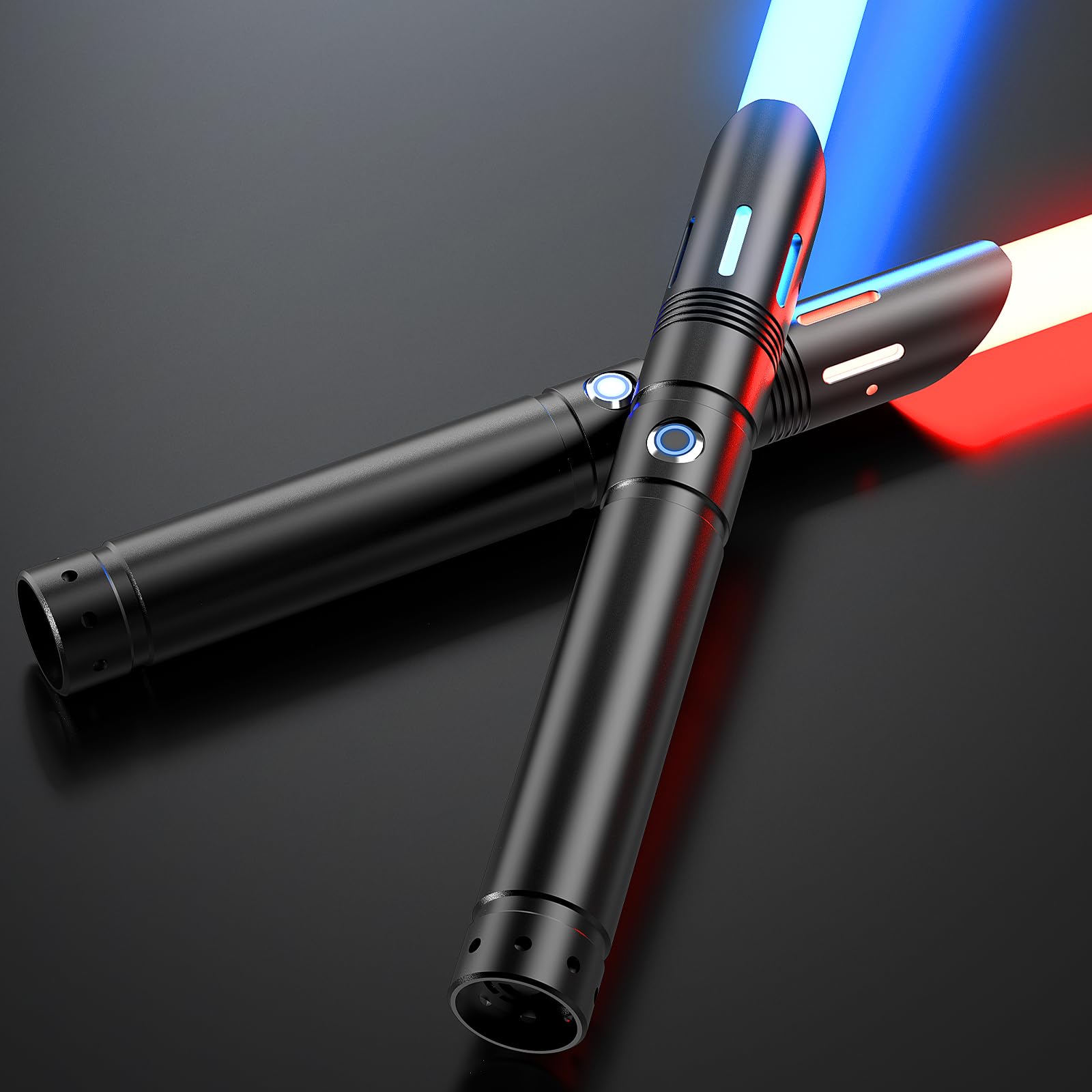 Lightsaber, Double-bladed Dueling Light Saber, 4 Sound Fonts, 12 RGB Colors FX Metal Hilt Light Sabers 40inch Real Light Sabers 2pack for Adults/Kids Birthday Xmas Gift, Halloween Cosplay
