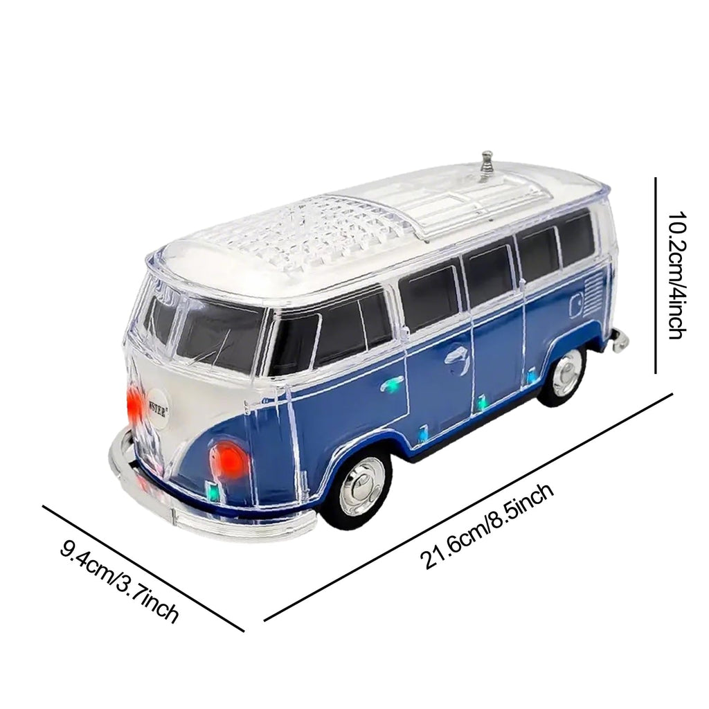 Mini Bus Bluetooth Speaker with Microphone, Portable Speaker Bluetooth, Small Speakers Bluetooth Wireless, LED Light, USB/TF, Car Design, Gift for Men, Men Birthday Gift Ideas (Green)