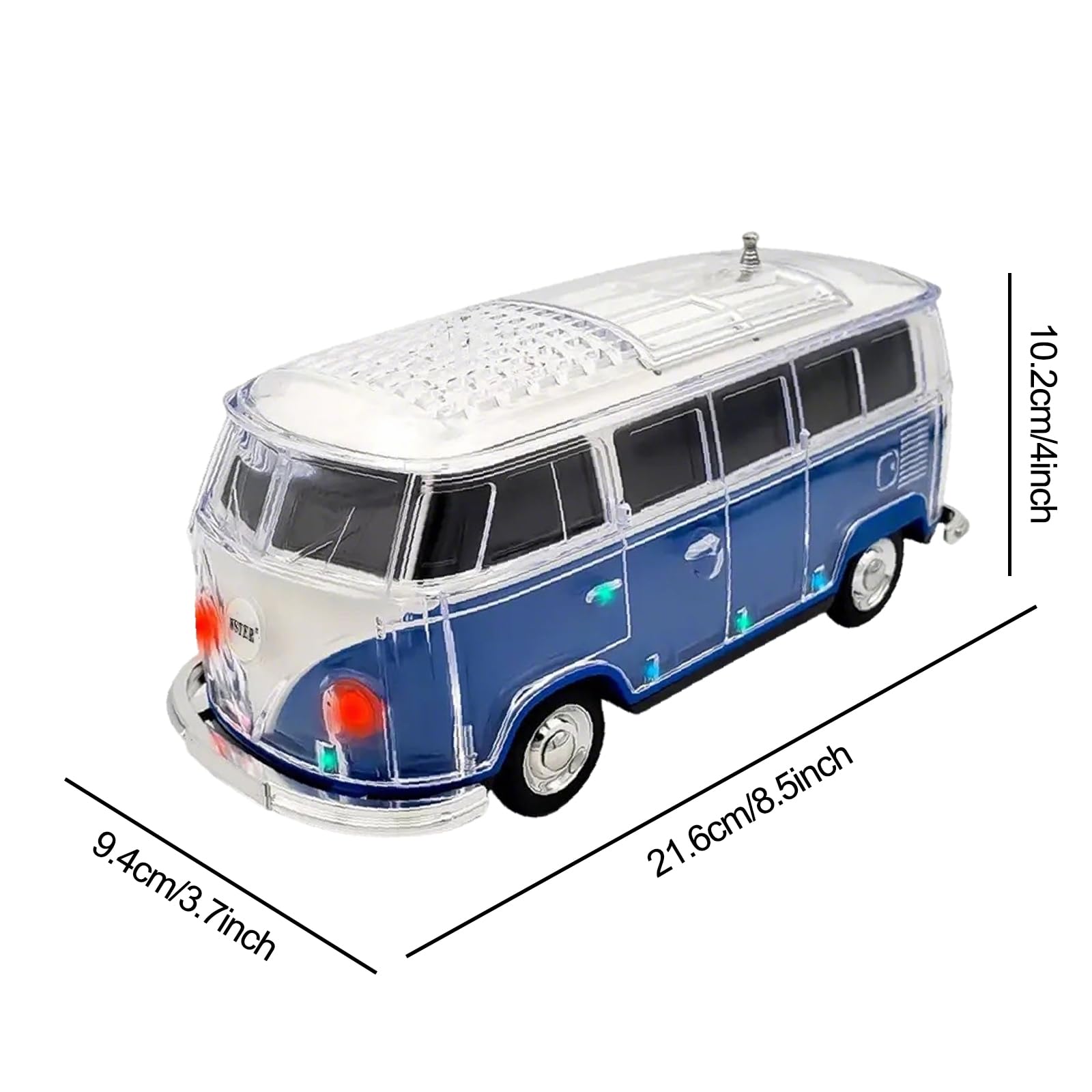 Mini Bus Bluetooth Speaker with Microphone, Portable Speaker Bluetooth, Small Speakers Bluetooth Wireless, LED Light, USB/TF, Car Design, Gift for Men, Men Birthday Gift Ideas (Green)