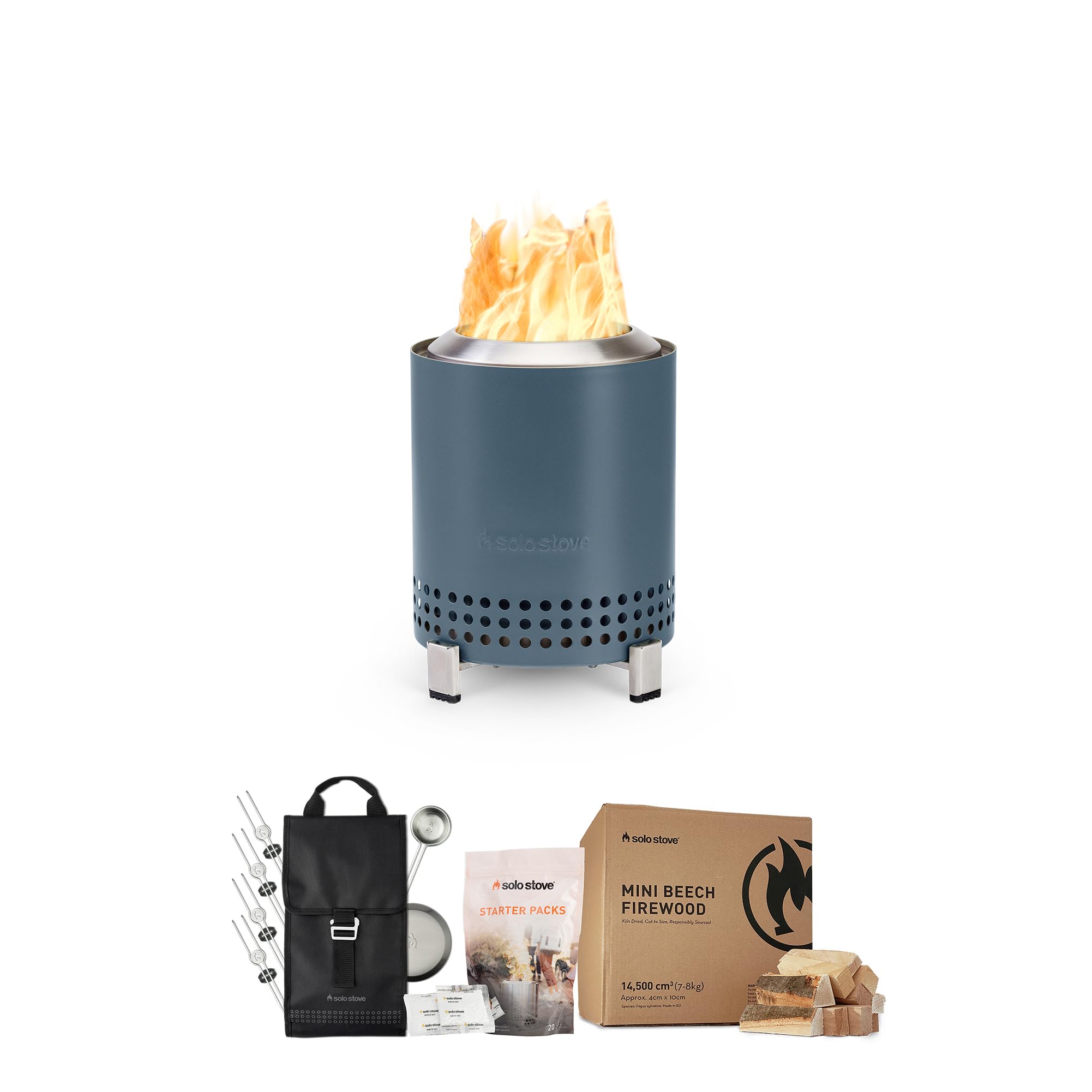 Solo Stove Mesa XL, 7 Inch Tabletop Fire Pit with Stand - Smokeless, Stainless Steel Fire Pit for Camping, Outdoor & Patio- Wood Burning or Pellet Fueled Portable Bonfire, 2.3lbs, Ash