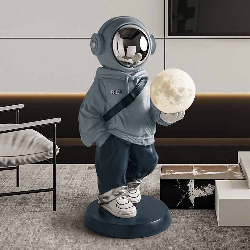 Astronaut Statue, Spaceman Sculpture, Home Decor Sculpture, Cool Metal mask Decoration, Large Spaceman Figurine Decoration