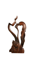 BGCOPPER Wooden Kissing Couple Ornament, Abstract Couple Portrait Sculpture Romantic Love Statue Decor Gift for Women Anniversary Valentine Wedding - 10 Inch - Unique Gift Market