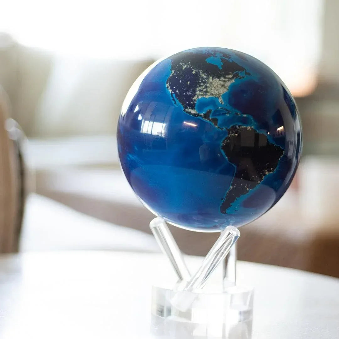 MOVA Globe – Earth at Night (4.5”) | Rotating Globe Powered by Light, No Batteries or Cords | City Lights Satellite Imagery | Unique Gift or Modern Desk Decor - Unique Gift Market