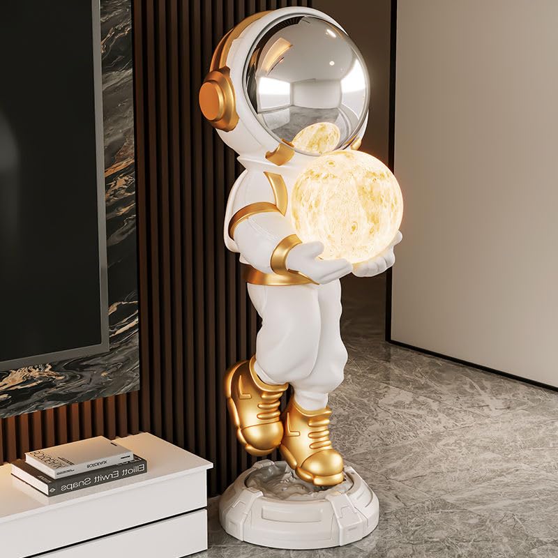Astronaut Statue, Spaceman Sculpture, Home Decor Sculpture, Cool Metal mask Decoration, Large Spaceman Figurine Decoration