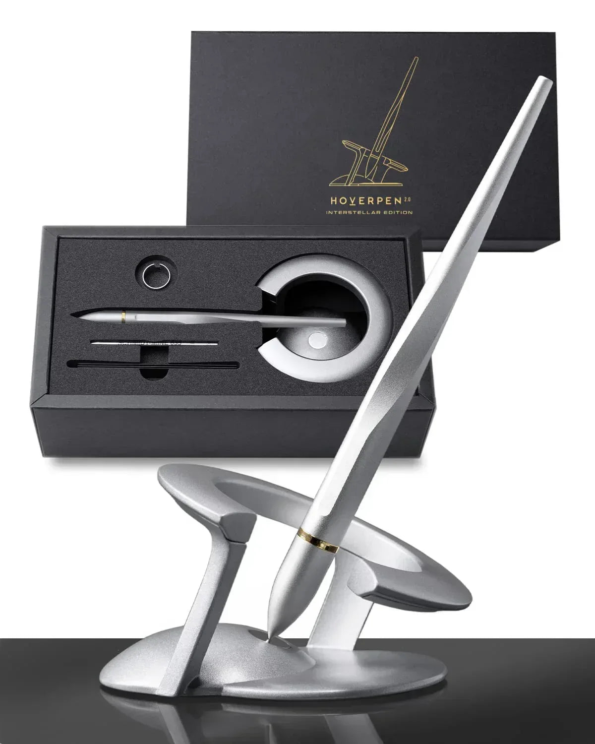 novium Hoverpen Interstellar, Mars Magma, Ballpoint Pen, Unisex, 23.5 Degree Angle, Schmidt Ballpoint Cartridges, Smooth Writing, No Spills, No Spotting, No Explosions - Unique Gift Market