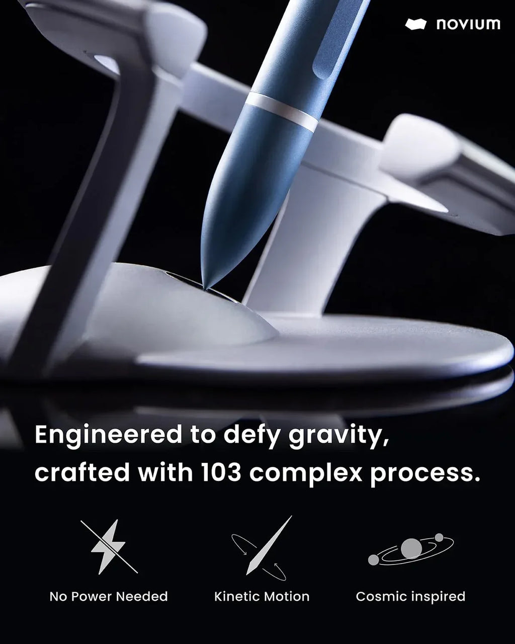 novium Hoverpen Interstellar, Mars Magma, Ballpoint Pen, Unisex, 23.5 Degree Angle, Schmidt Ballpoint Cartridges, Smooth Writing, No Spills, No Spotting, No Explosions - Unique Gift Market