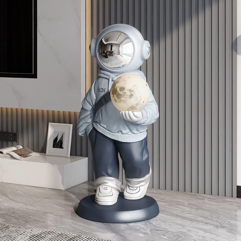 Astronaut Statue, Spaceman Sculpture, Home Decor Sculpture, Cool Metal mask Decoration, Large Spaceman Figurine Decoration