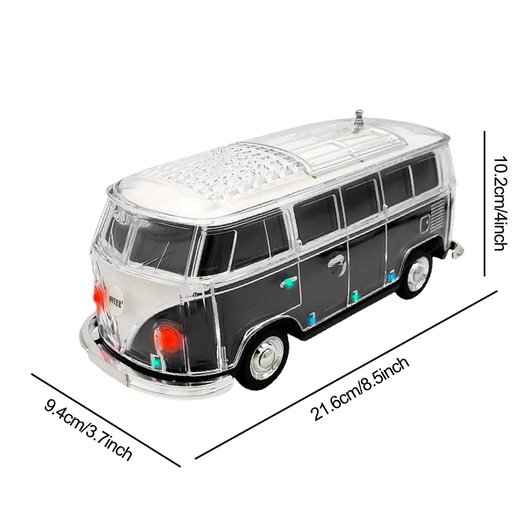 Mini Bus Bluetooth Speaker with Microphone, Portable Speaker Bluetooth, Small Speakers Bluetooth Wireless, LED Light, USB/TF, Car Design, Gift for Men, Men Birthday Gift Ideas (Green)
