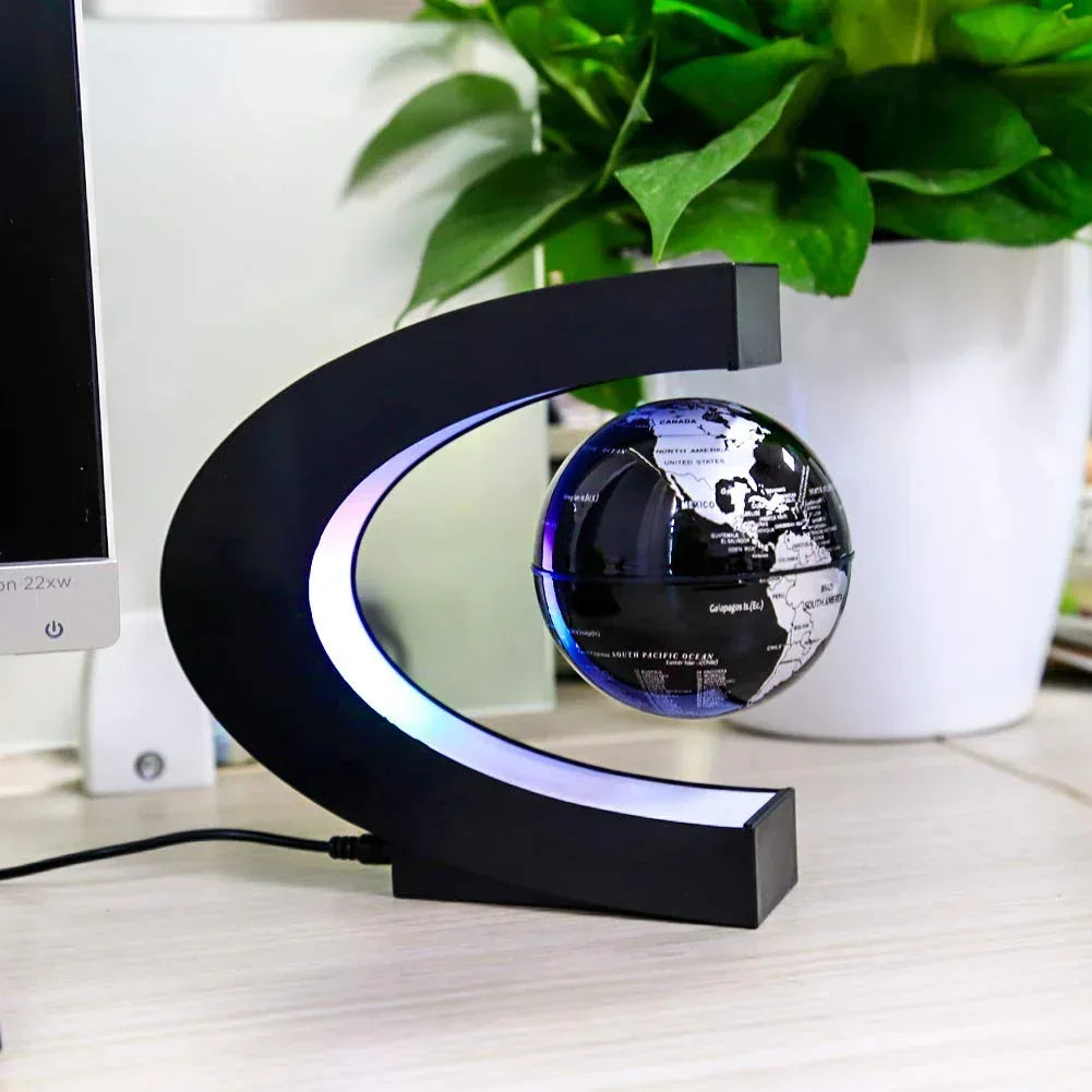 Magnetic Levitating Globe with LED Light, Cool Tech Gift for Men Father Boys and Girls , Birthday Gifts for Kids, Floating Globes World Desk Gadget Decor in Office Home/Display Frame Stand - Unique Gift Market