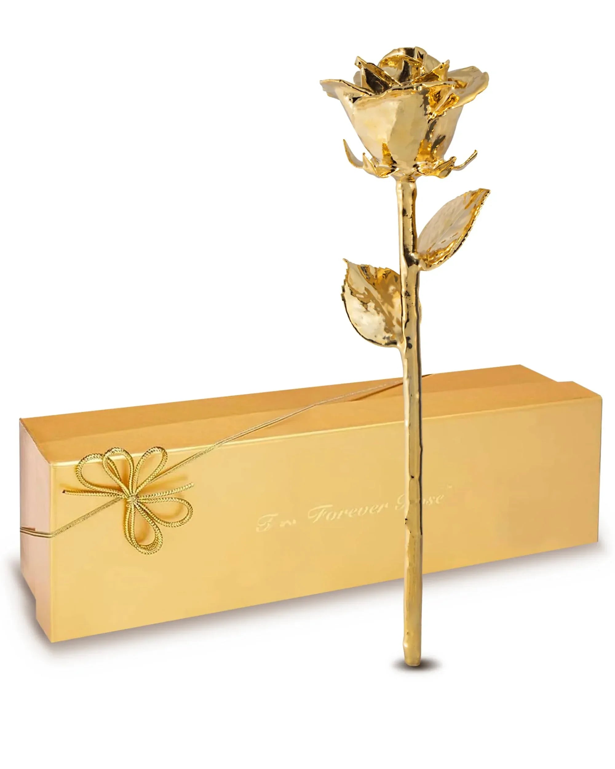 Forever Rose 24K Gold Dipped Real Rose – Handmade, Long-Lasting Preserved Flower in Gold Gift Box – Romantic Gift for Anniversary, Valentine's Day, Mother's Day, Birthday, Wedding, Wife, Girlfriend - Unique Gift Market