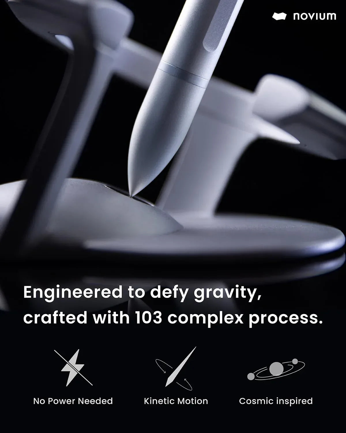 novium Hoverpen Interstellar, Mars Magma, Ballpoint Pen, Unisex, 23.5 Degree Angle, Schmidt Ballpoint Cartridges, Smooth Writing, No Spills, No Spotting, No Explosions - Unique Gift Market