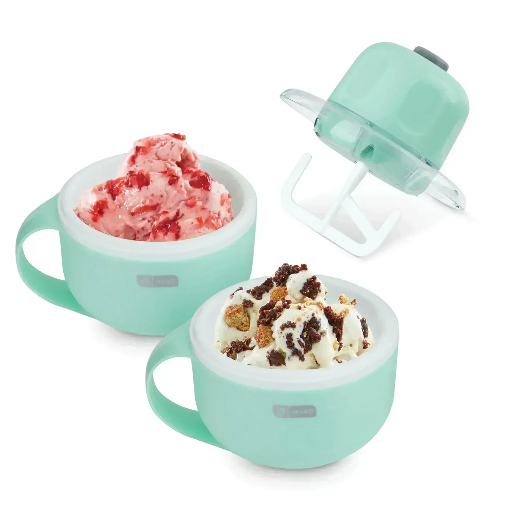 Dash My Mug Ice Cream Maker - Makes Single Serving of Gelato, Frozen Yogurt, Sorbet & More - Easy to Clean & Use - Aqua, 2 Bowls - Unique Gift Market