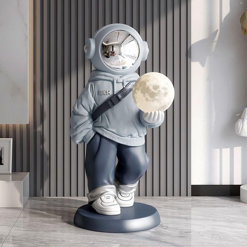 Astronaut Statue, Spaceman Sculpture, Home Decor Sculpture, Cool Metal mask Decoration, Large Spaceman Figurine Decoration