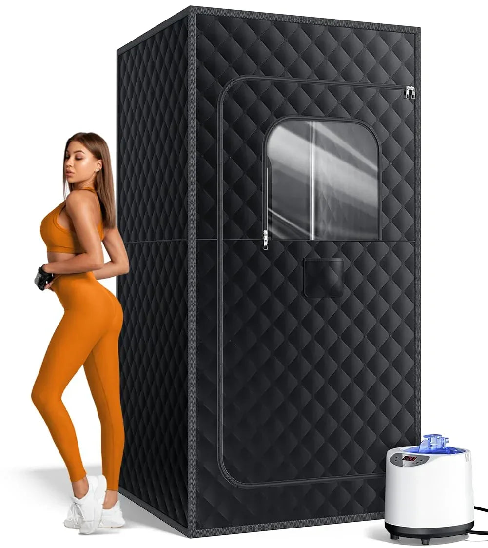 Portable Sauna for Home, Personal Portable Steam Sauna Tent with 1200W 3L Steamer Heater, 15 Levels, Remote Control, Foldable Chair, Cozy Big Size 36 * 36 * 71 inches - Unique Gift Market