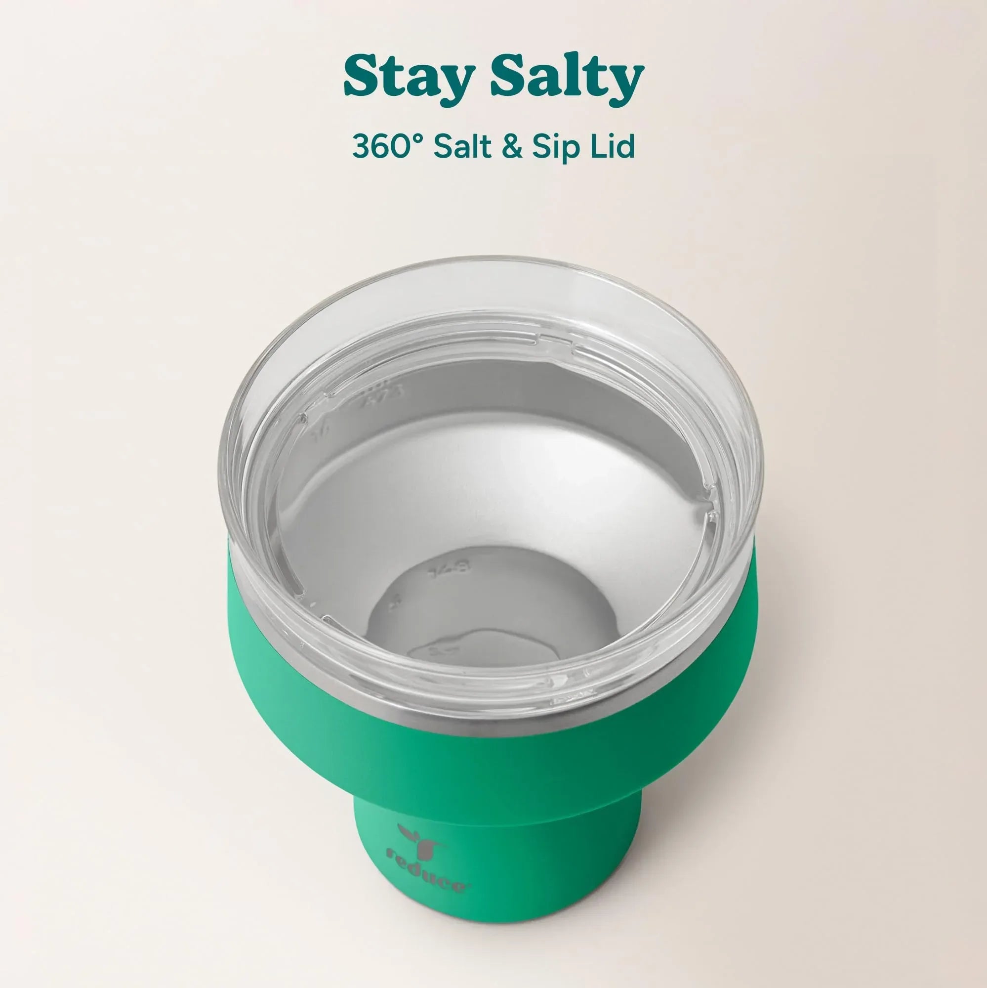 REDUCE Saltini 16 oz Cocktail Tumbler - Insulated Margarita Tumbler with Lid - Keeps Drinks Cold for 10 Hours - 360 Sippable Martini Glass Alternative - Shatterproof, Perfect for Parties - Sea Glass - Unique Gift Market