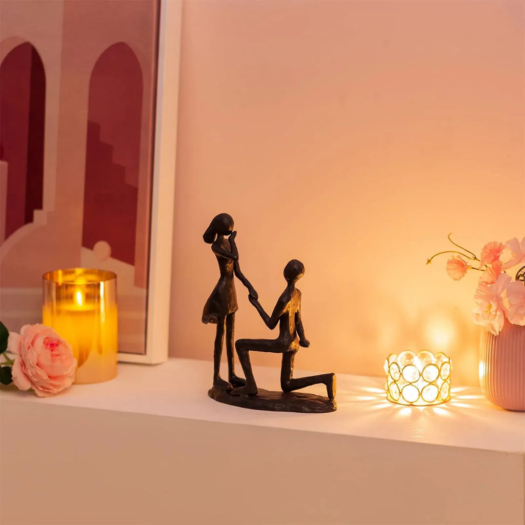 Sziqiqi Anniversary Wedding Gifts for Couple: 6th Anniversary Iron Gifts for Him Her Women Couples - 6 Year Wedding Gift for Christmas Valentines Birthday - Couple Dancing Figurines - Unique Gift Market