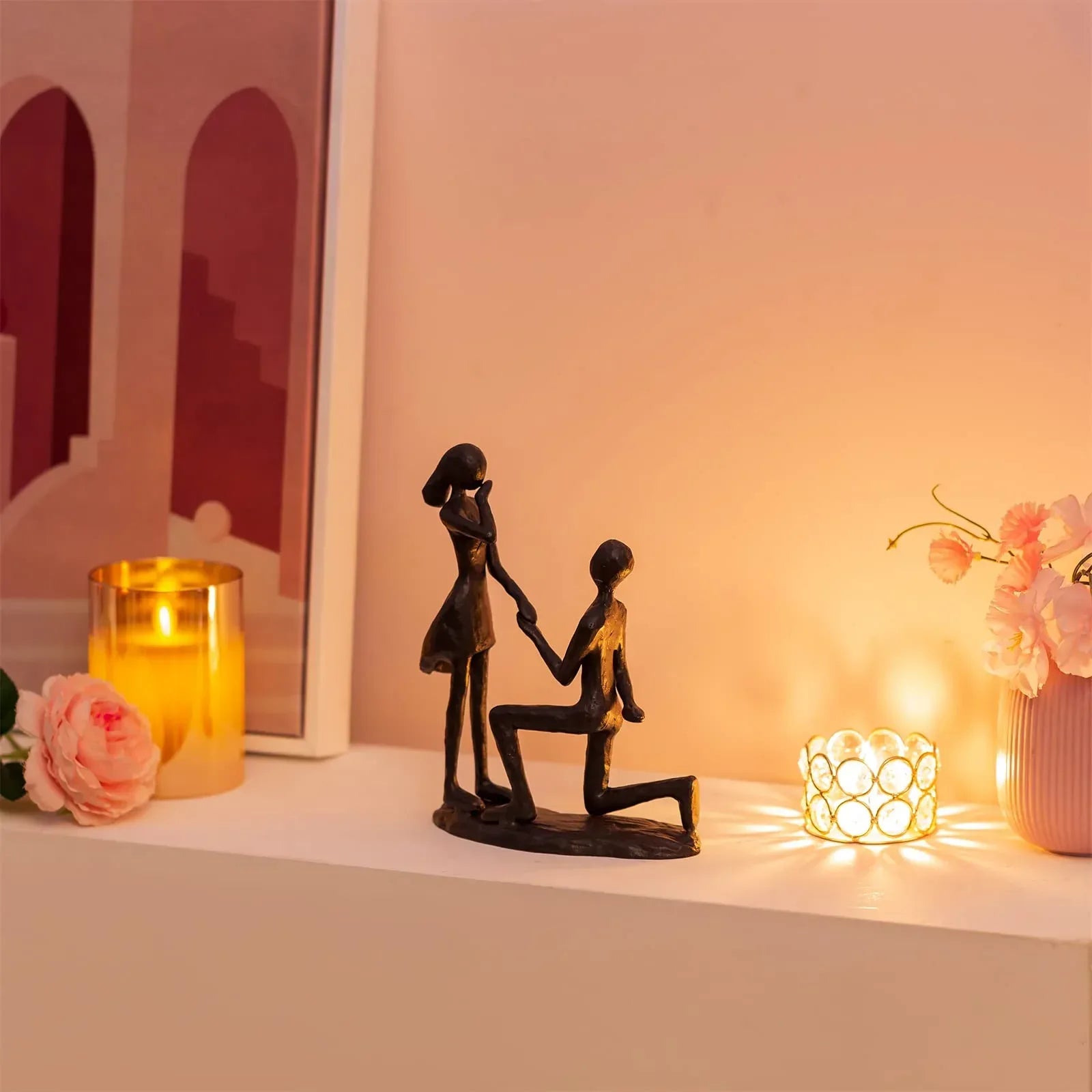 Sziqiqi Anniversary Wedding Gifts for Couple: 6th Anniversary Iron Gifts for Him Her Women Couples - 6 Year Wedding Gift for Christmas Valentines Birthday - Couple Dancing Figurines - Unique Gift Market